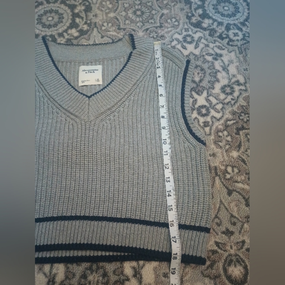 Abercrombie Fitch Tennis Prep Sweater Vest Womens XS Chunky Knit Crop Academia - Picture 7 of 8